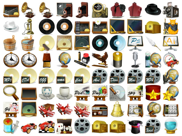 怀旧电脑系统图标png图标