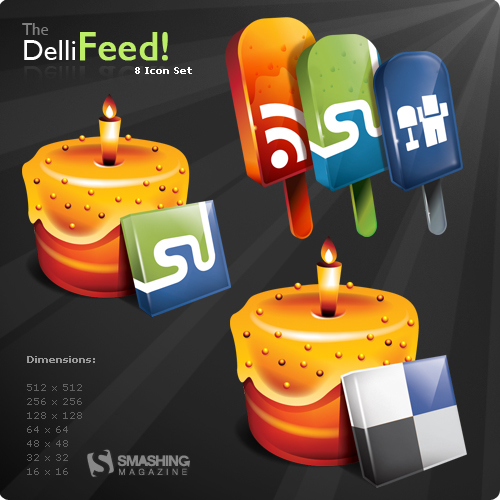 蛋糕与冰棍主题feed&nbsp;png图标