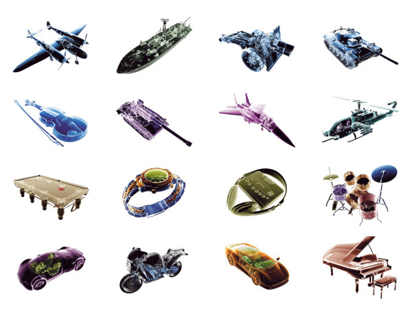 透视水晶风格电脑图标png