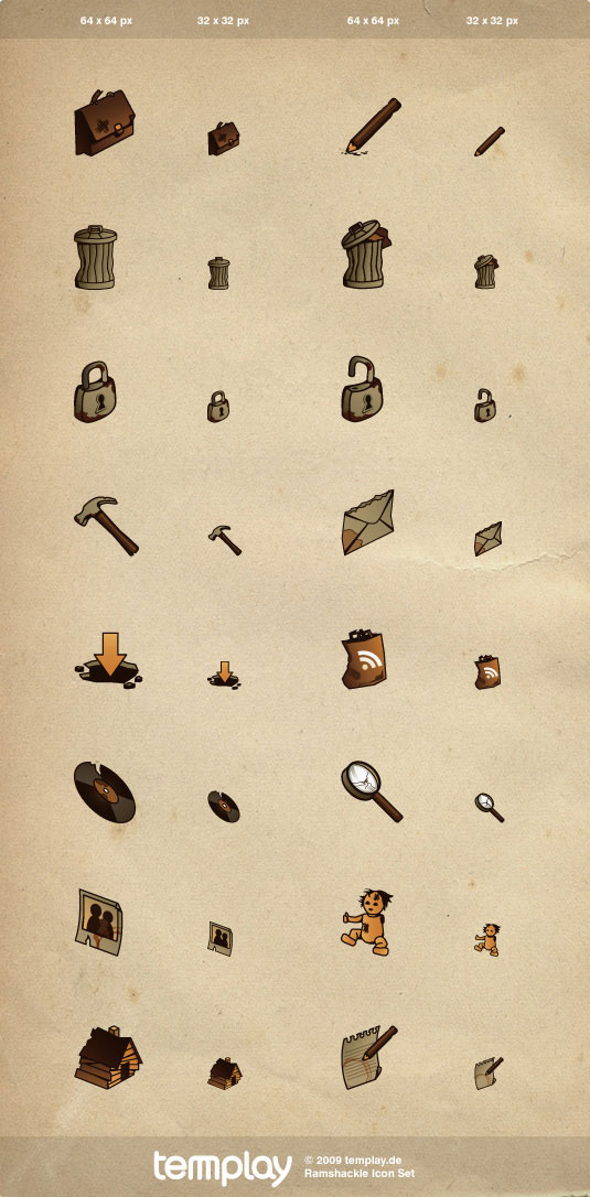 残旧破损风格网页设计装饰图标