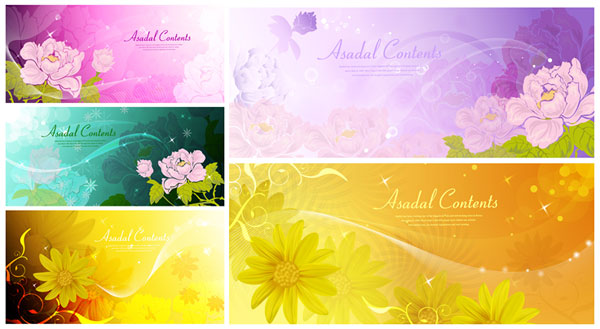 梦幻花朵矢量素材-3