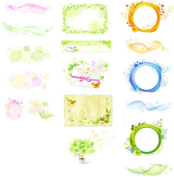 梦幻植物元素矢量素材