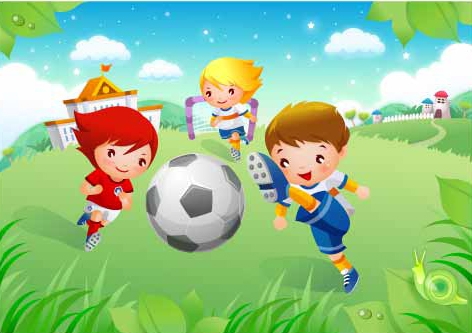 儿童足球运动矢量素材2