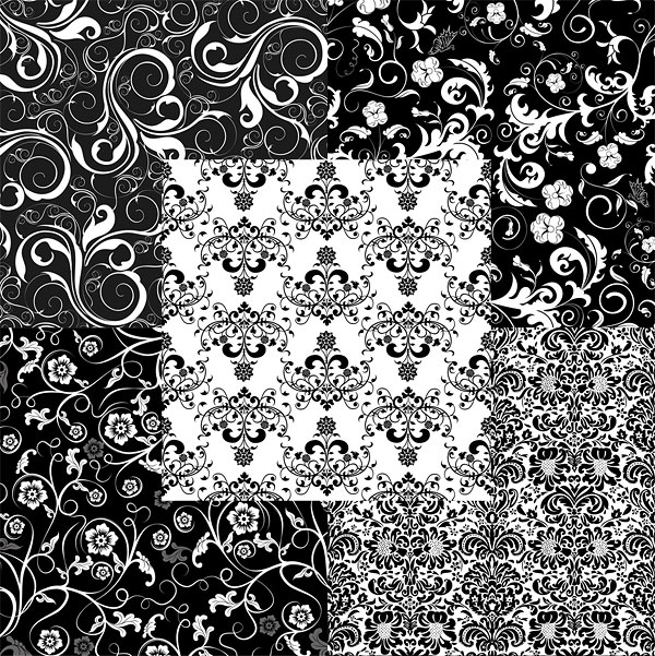 5款欧式连续花纹背景矢量素材