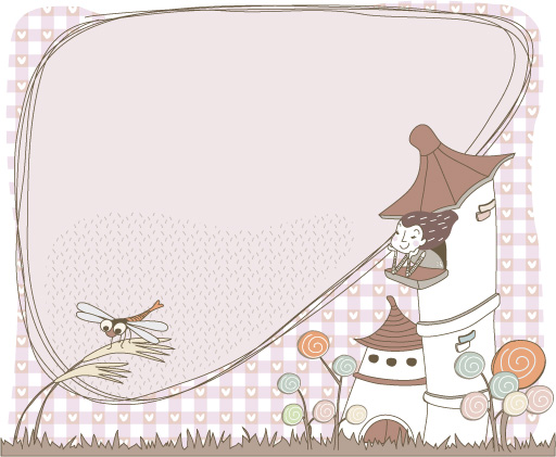 可爱线条插画矢量素材-16