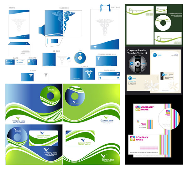 5套简单的企业VI模板矢量素材