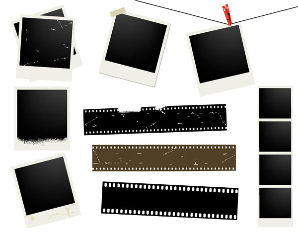 宝丽来照片矢量素材