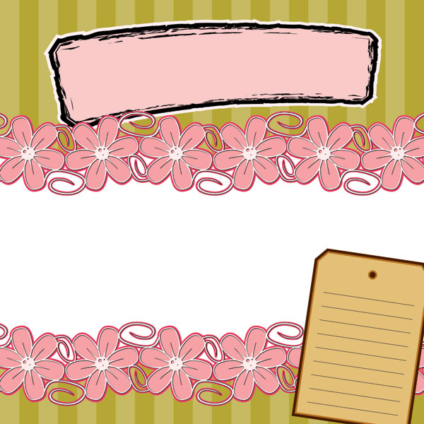 花朵、边框、公告矢量素材