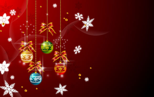 圣诞节挂球矢量素材-2