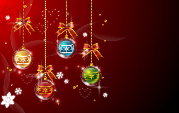 圣诞节挂球矢量素材-4