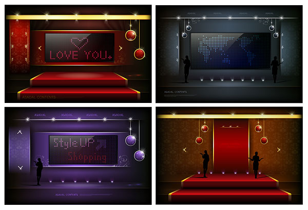 时尚节庆舞台元素矢量素材