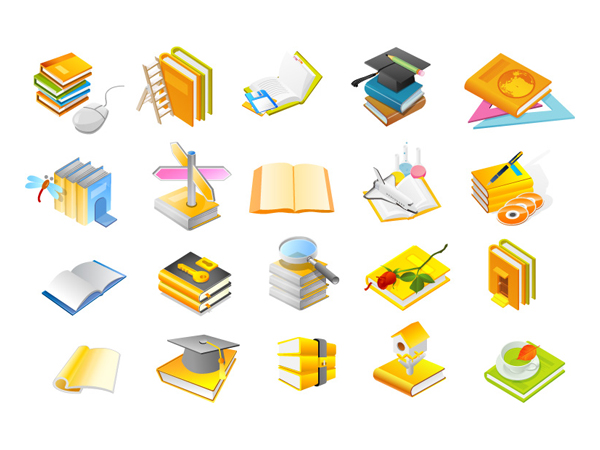 书籍系列图标矢量素材之四