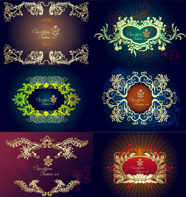 6款漂亮的欧式花纹边框矢量素材