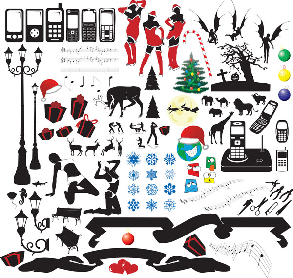 潮流剪影元素集矢量素材