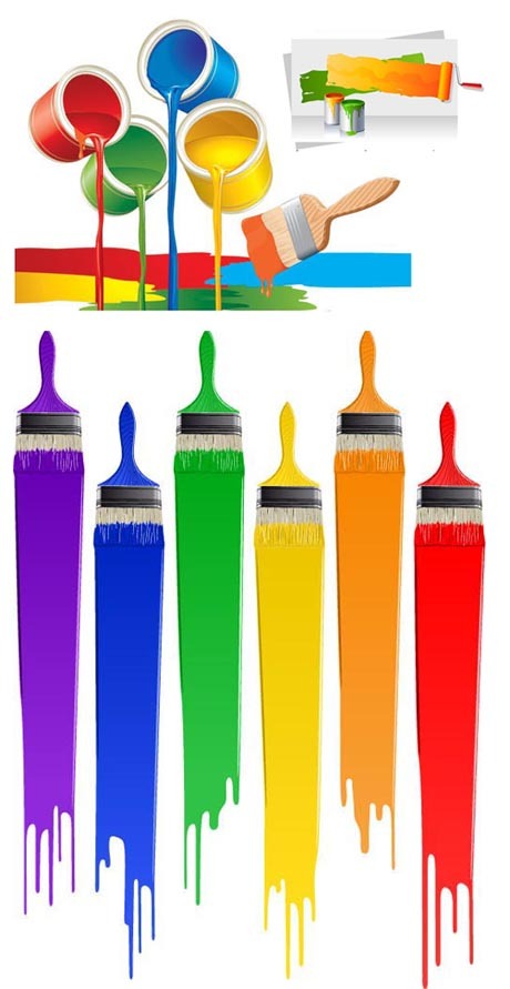 五颜六色的油漆主题矢量素材