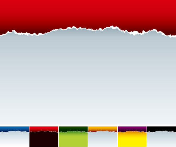 七彩撕裂纸张矢量素材-2