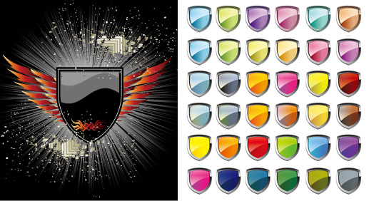 盾牌主题矢量素材