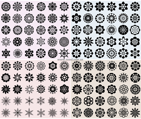 120个古典花纹几何图案矢量素材