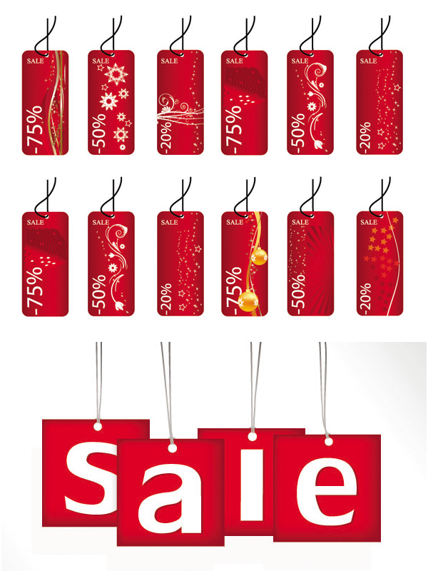 打折销售标签吊牌矢量素材