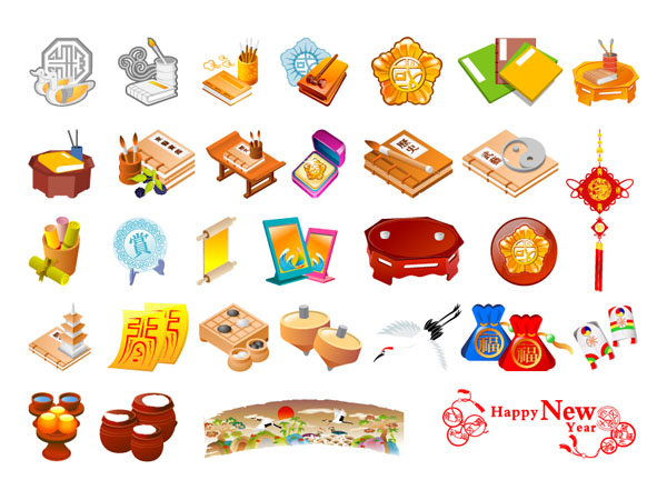 春节元素矢量素材之二