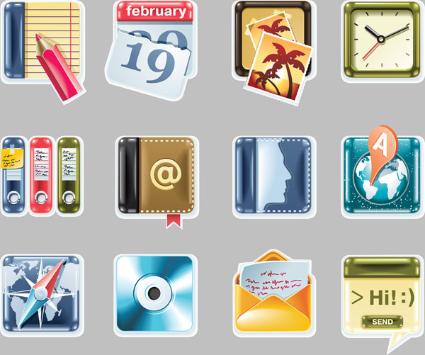 一套漂亮的图标矢量素材