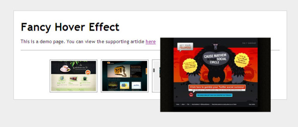 Fancy Hover Effect 鼠标经过链接放大图片js css特效