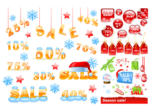 冬季打折销售图表矢量素材