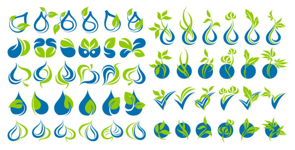 绿叶图形图标矢量素材