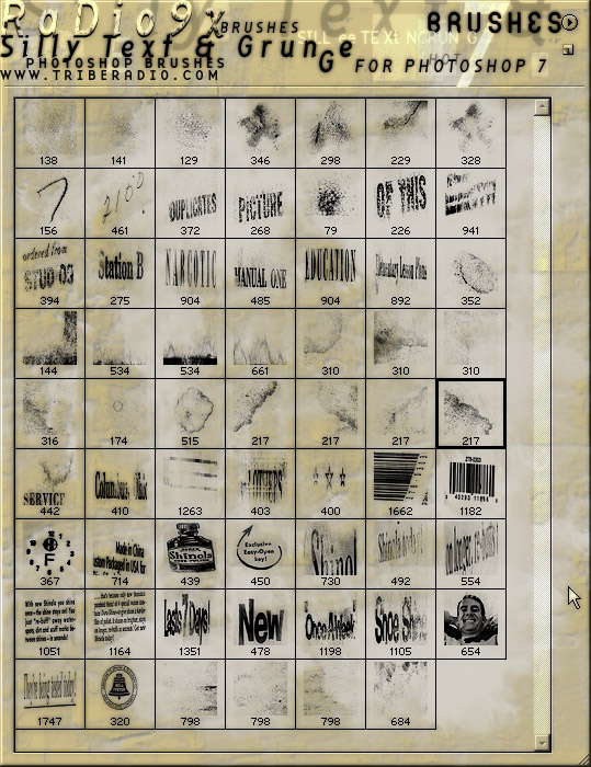 设计素材：Ron's  公司出品的高清晰Triberadio笔刷集之十三 （Silly Ass And Grunge） 