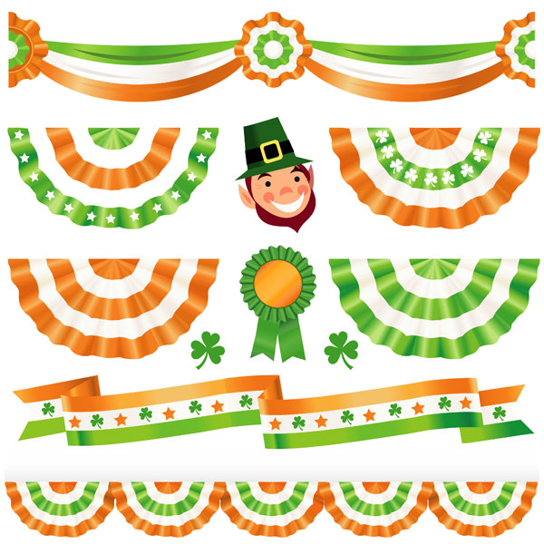 节日彩带布置矢量素材