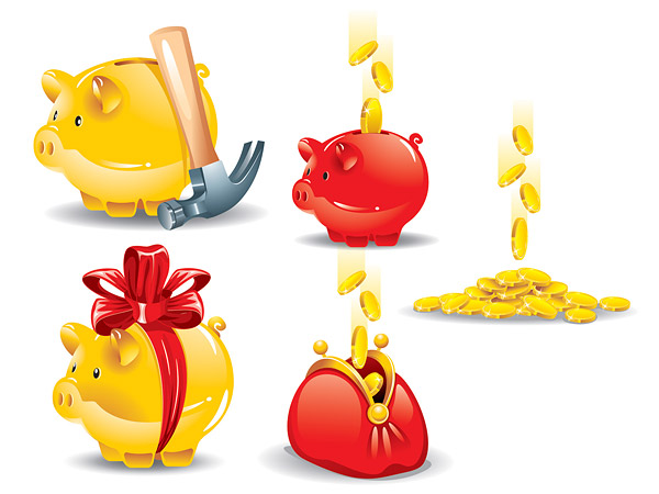 储钱罐矢量素材