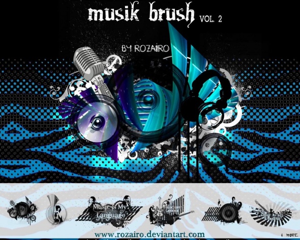 高清晰音乐类PS笔刷 （之二） 