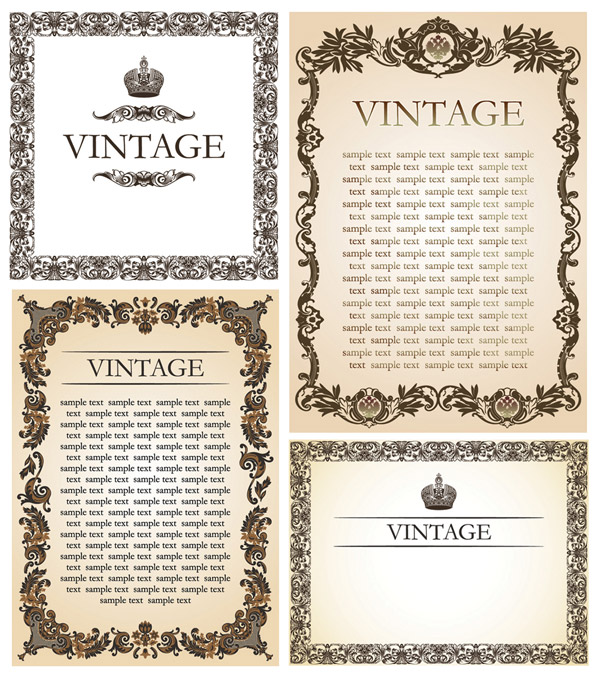 欧式华丽花边边框矢量素材