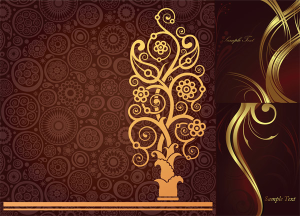 欧式华丽花纹矢量素材