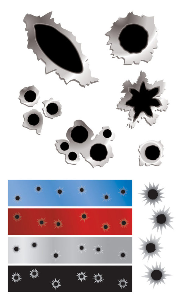 子弹孔矢量素材