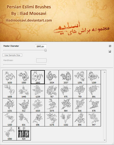 高清晰漂亮的细花纹PS笔刷