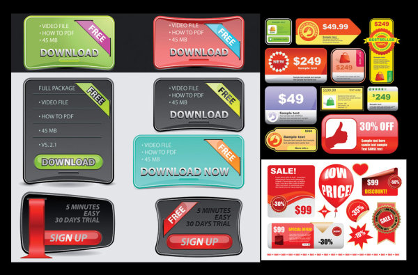 网页设计装饰元素矢量素材