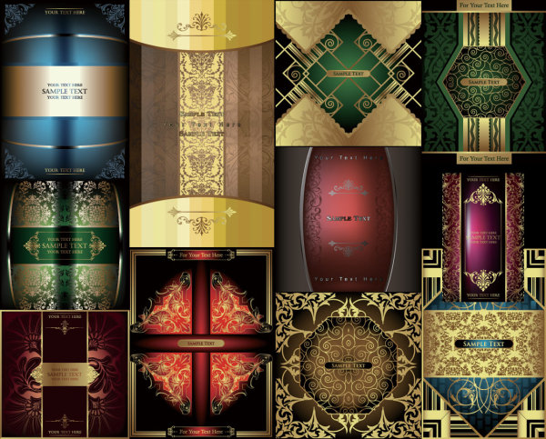 多款欧式华丽花纹背景矢量素材