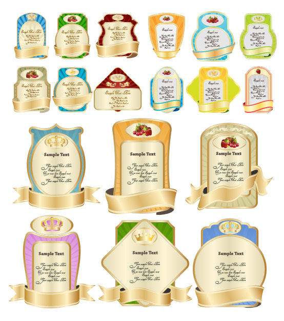 欧式label矢量素材