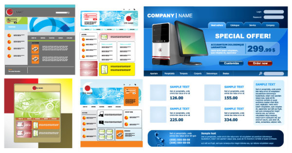 网页模板矢量素材