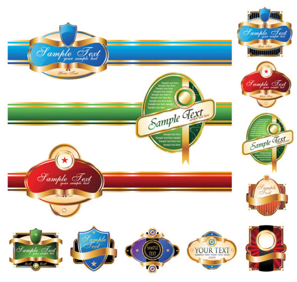 欧式瓶贴label矢量素材