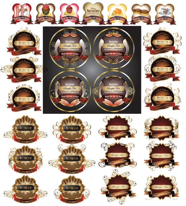 精致label&瓶贴矢量素材