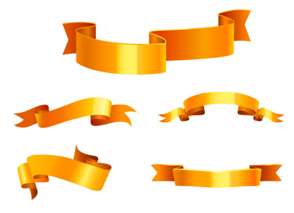 金色条幅矢量素材