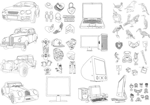 手绘图矢量素材