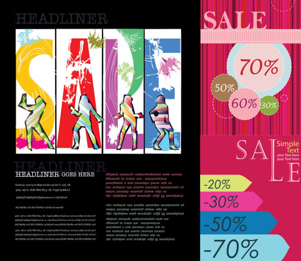 购物页面模板及元素矢量素材