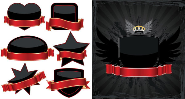 【黑】简易label矢量素材