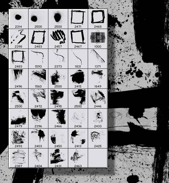 高清晰墨迹划痕和水墨边框PS笔刷