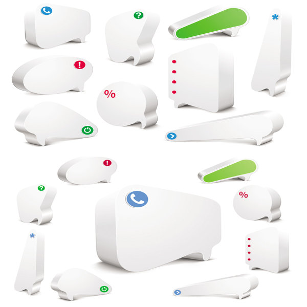 简洁3D对话框矢量素材