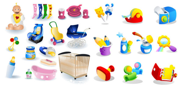 婴儿主题图标矢量素材