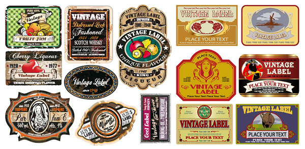 欧式怀旧label矢量素材